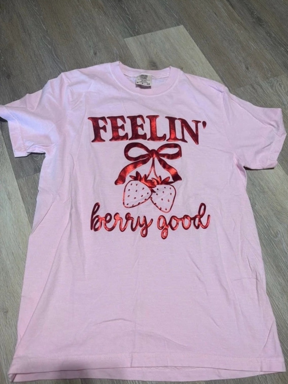 Women’s Pink 'Feelin' Berry Good' Graphic Tee Comfort Colors